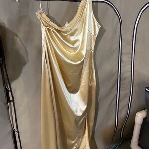 Elegant Gold Satin dress - great for Halloween